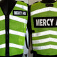 High-visibility lime green Chevron Reflective Vest with MERCY AIR and reflective stripes