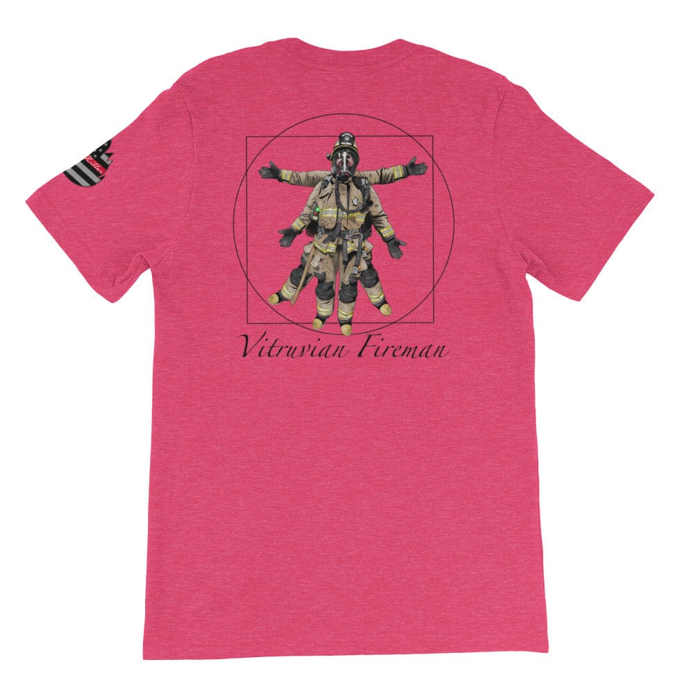 Chief Miller Vitruvian  fireman (Logo on back)  Short-Sleeve Unisex T-Shirt Apparel