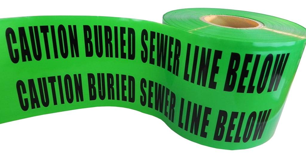 Chief Miller Barricade Tape WOD Barricade Flagging Tape "Caution Buried Sewer Line Below" 6 inch x 1000 Ft. - Hazardous Areas, Safety for Construction Zones BRC-BSLB Apparel