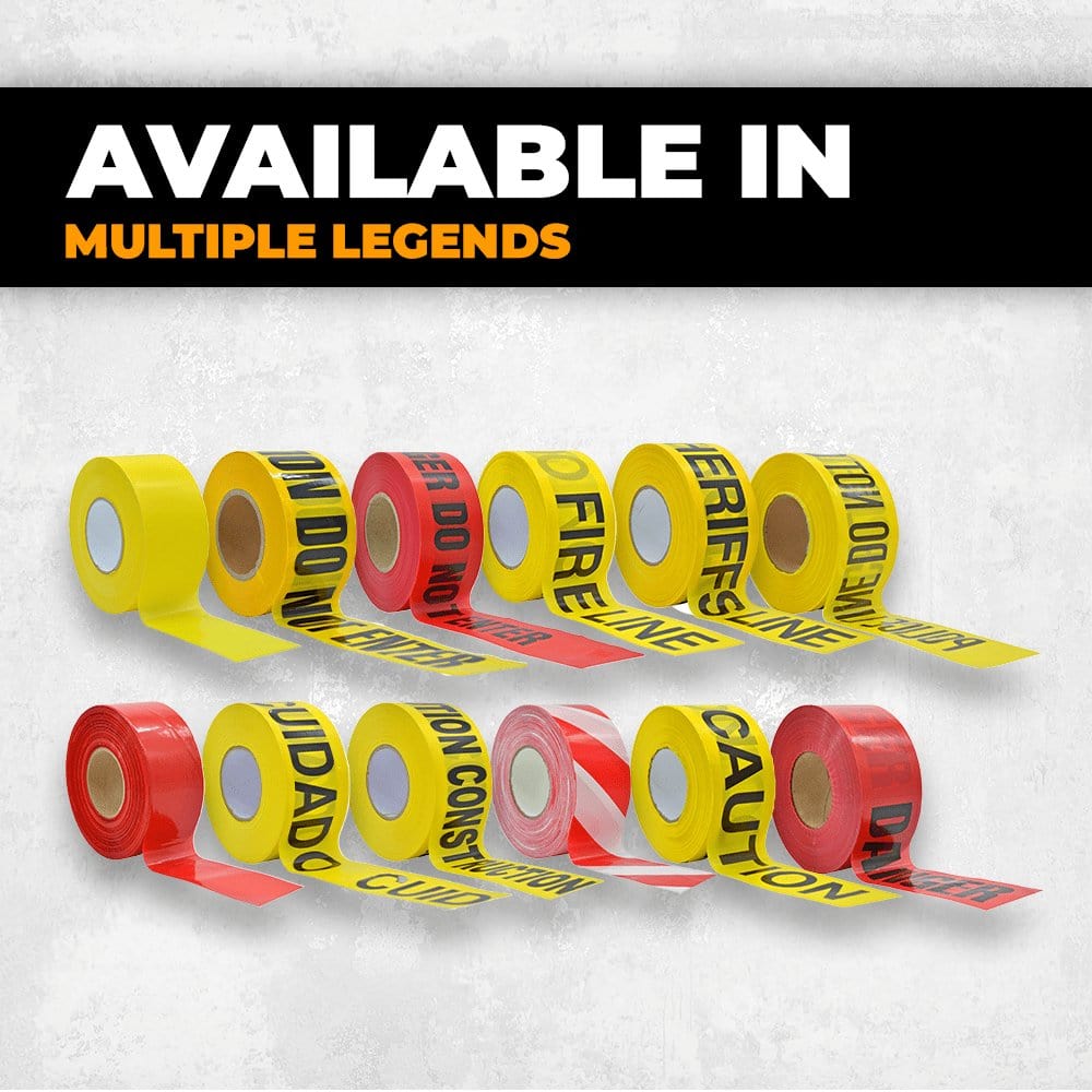 Chief Miller Barricade Tape WOD Barricade Flagging Tape ''Caution Open Trench'' 3 inch x 1000 ft. - Hazardous Areas, Safety for Construction Zones BRC Apparel