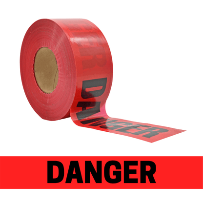 Chief Miller Barricade Tape WOD Barricade Flagging Tape ''Danger'' 3 inch x 1000 ft. - Hazardous Areas, Safety for Construction Zones BRC Apparel