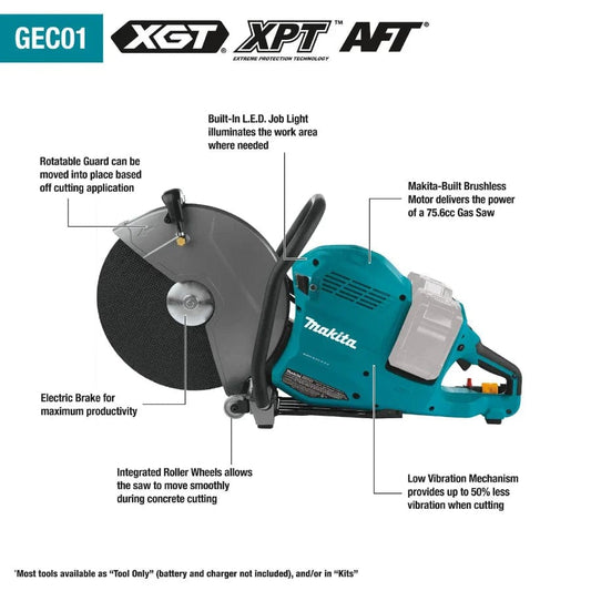 Chief Miller Cut-Off Saws Makita GEC01PL 80V XGT Brushless 14" Power Cutter Kit Apparel