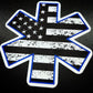 Chief Miller Decal Star of Life B&W American Flag - Decal Apparel