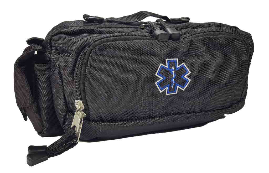 Chief Miller Equipment Bags & Cases Deluxe First Aid Nylon Star of Life Logo Fanny Pack EMT Paramedic Bag With Internal Pockets - Black Apparel