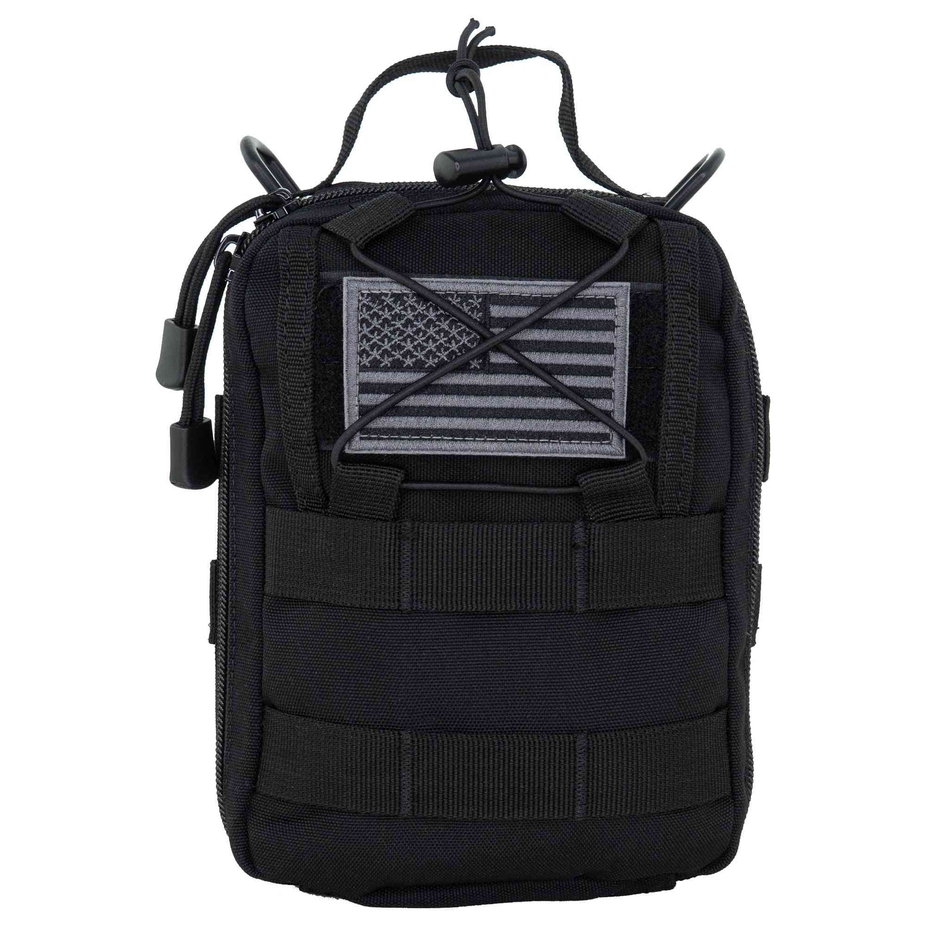 Chief Miller Equipment Bags & Cases MOLLE Pouch, Emergency Medical, Trauma Bag, Gunshot Bag for First Aid (IFAK), Utility Pouch, includes USA Patch - Black Apparel