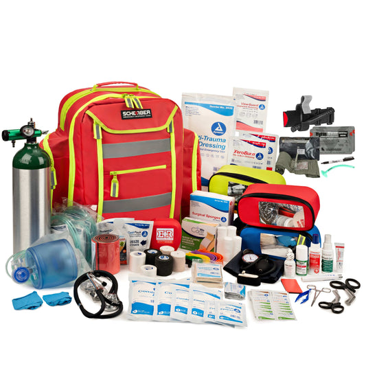 Chief Miller First Aid Kits Scherber Ultimate First Responder Trauma O2 Backpack W/Bleeding Control - Fully Stocked Apparel