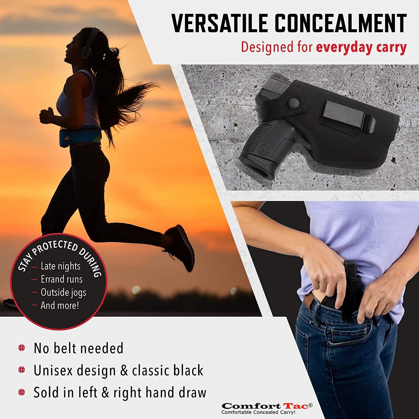 Chief Miller Inside The Waistband Holster The Ultimate Concealed Carry Holster - Multiple Sizes to fit Most Handguns Apparel