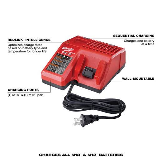 Chief Miller Power Tool Batteries Milwaukee 48-59-1850 M18™ REDLITHIUM™ XC5.0 Starter Kit Apparel