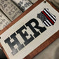 Chief Miller Sign Fire Hose Sign with HERO and thin red line flag badge Apparel