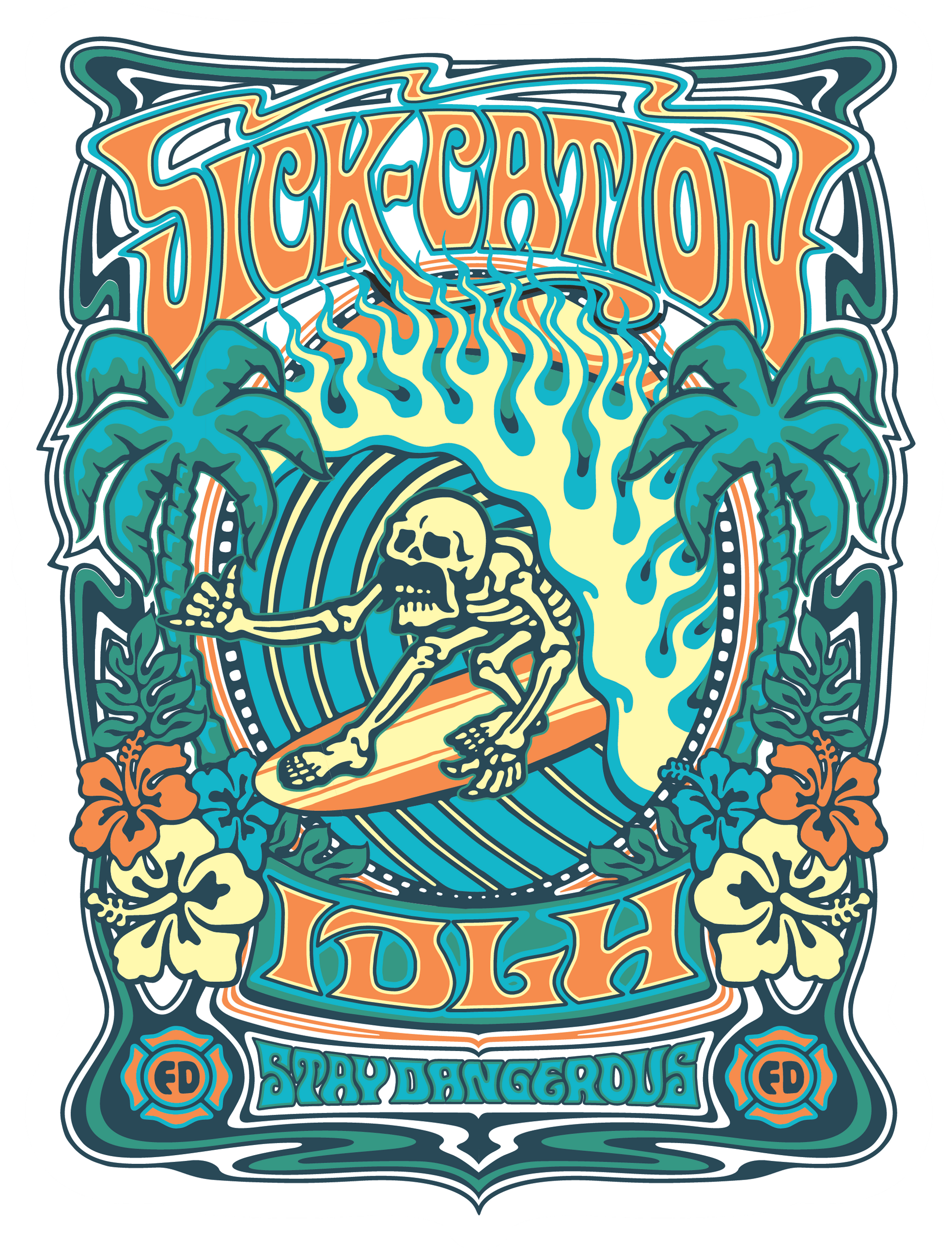 Chief Miller Stickers SICK-CATION sticker Apparel