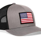Chief Miller Trucker Hat American Flag Trucker Hat  |  Gray Black USA Snapback Apparel