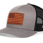 Chief Miller Trucker Hat American Flag Trucker Hat Leather  |  Gray Black USA Snapback Apparel