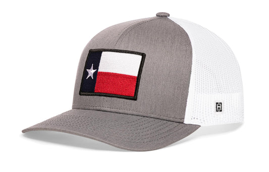 Chief Miller Trucker Hat Texas Flag Trucker Hat  |  Gray White TX Snapback Apparel