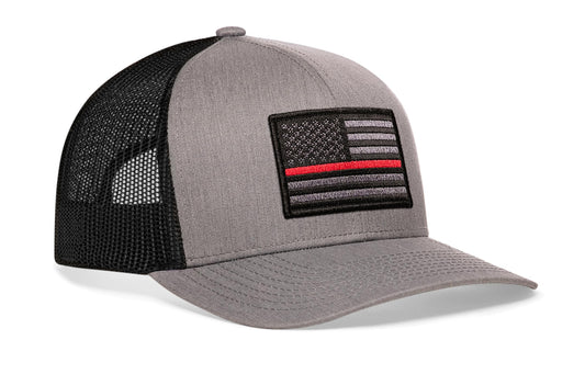 Chief Miller Trucker Hat Thin Red Line Trucker Hat  |  Gray Black Fire Snapback Apparel