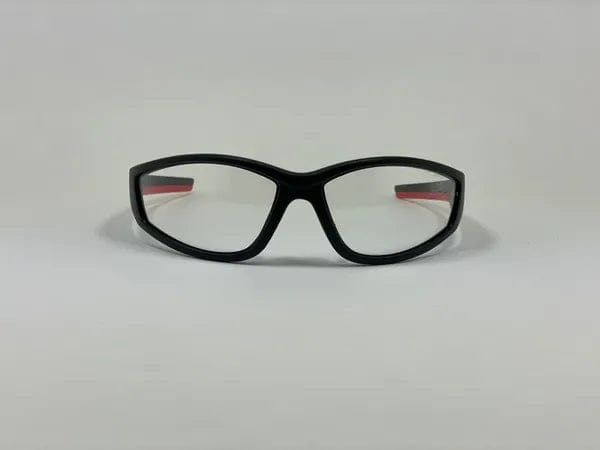 Chief Miller Work Safety Protective Gear BLACK & RED ULTRAFLEX (CLEAR) SAFETY GLASSES WITH HARD CASE Apparel