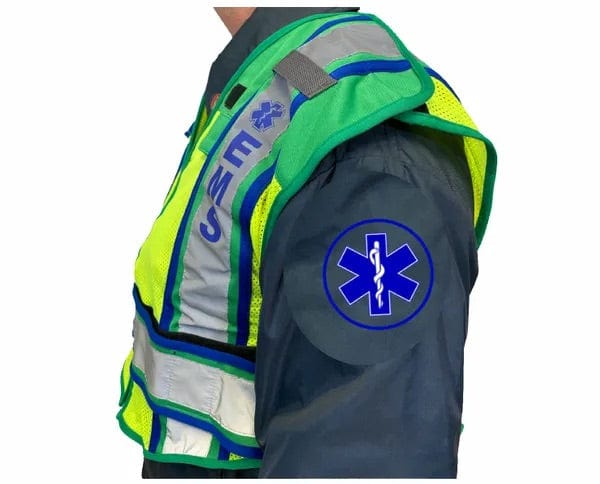 Chief Miller Work Safety Protective Gear ULTRABRIGHT GREEN / BLUE - EMS PUBLIC SAFETY VEST Apparel