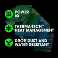 Circuit board highlighting Power IQ, Therma-Tech, and resistance in Flex FX0411-1C kit