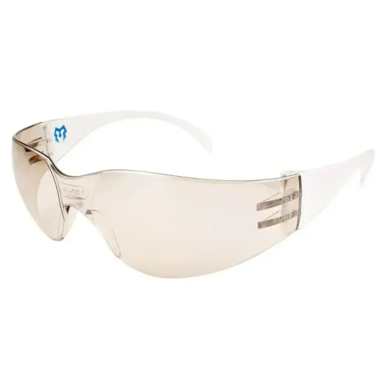 Clear anti-fog METEL M10 Safety Glasses with white temple arms for ultimate protection