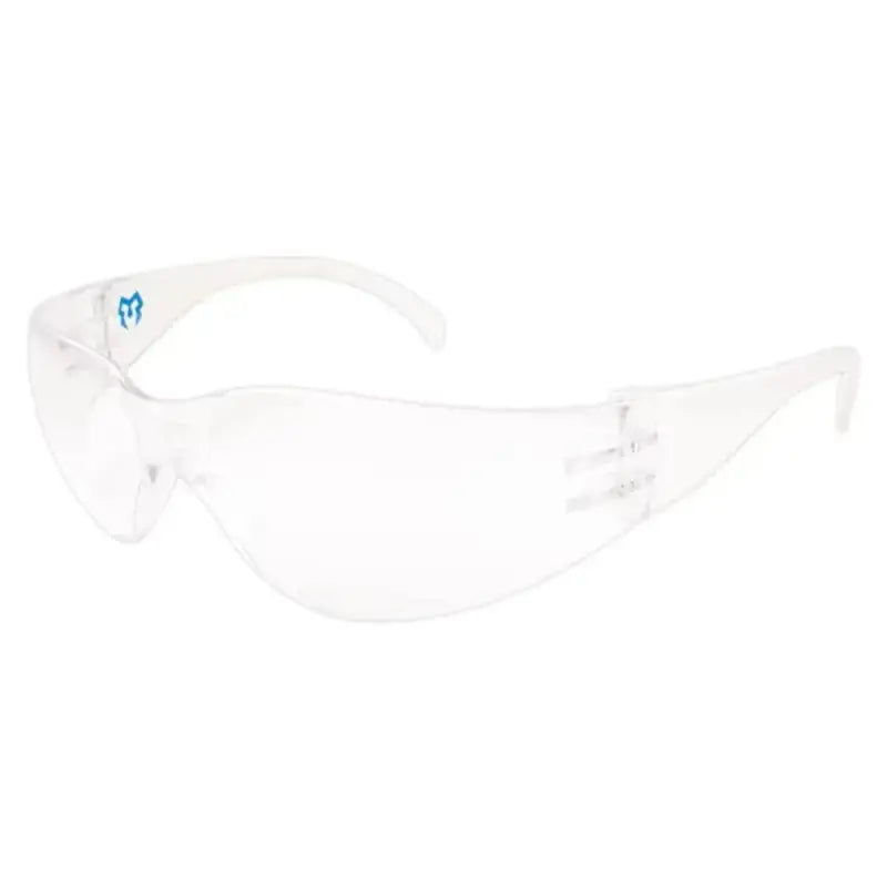 Clear anti-fog METEL M10 Safety Glasses with white frames for optimal protection