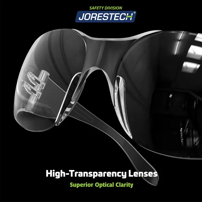 Clear safety glasses with anti-fog technology for high impact protection