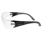 Clear METEL M50 Safety Glasses with black and gray frames, lightweight and flexible