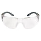 Clear METEL M50 Safety Glasses with gray rubber temple arms for lightweight protection