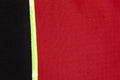 Close-up of black and red fabric sections of Firefighter XXL Turnout Gear Bag