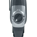 Close-up of Makita GRH05M1 vacuum cleaner dust compartment with release button