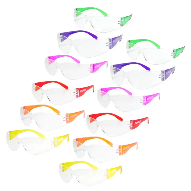 Colorful safety glasses for high impact protection and comfortable protection