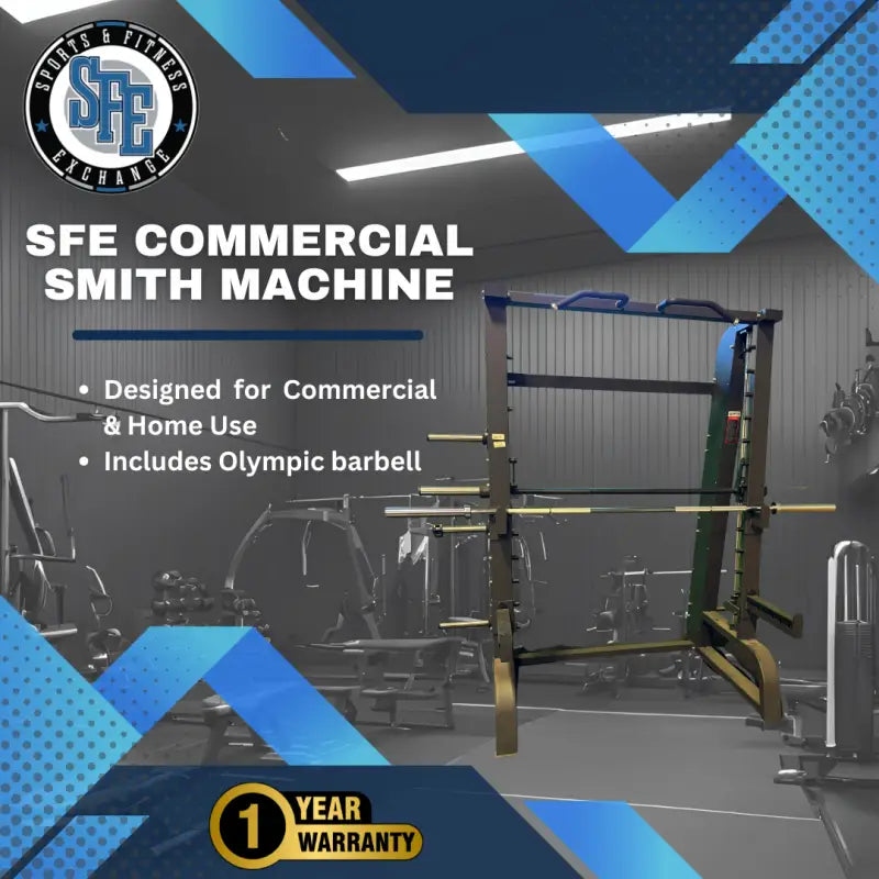 SFE Commercial Smith Machine with counter balance weights for effective strength training