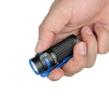 Compact Black and Blue Olight Baton4KitBK Powerful EDC Flashlight with Textured Grip