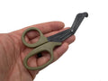 Military-style folding scissors with olive drab handles for Compact Trauma Shears Gen 3