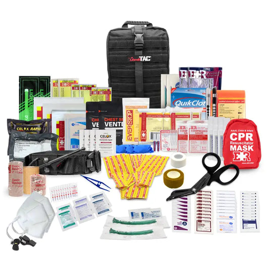 Comprehensive first aid kit for first responders, firefighters, and police professionals