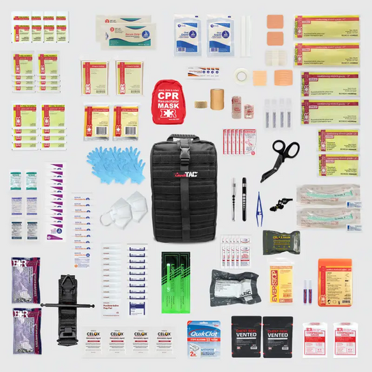 Comprehensive first aid kit for first responders firefighters and police in emergency rescue