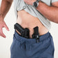 Concealed handgun and magazine in Carrier Traveler Joggers with carrier retention waistband