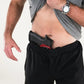 Concealed carry in waistband of Carrier Traveler Joggers - Midnight Black for discreet safety