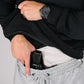 Concealed handgun in waistband worn with durable quarter zip for discreet safety and comfort