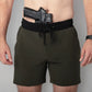 Concealed handgun in waistband of Carrier Training Shorts Mk.II for concealed carry
