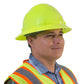 Construction worker in Full Brim Safety Hard Hat with 4 Point Suspension meeting ANSI Z89 standards