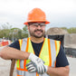 Construction worker wearing Brim Safety Hard Hat with 4 Point Suspension, ANSI Z89 compliant