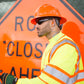 Construction worker wearing safety gear with 32dB NRR Soft Foam Earplugs and PVC Cord