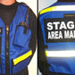 Blue Contra Costa Fire Vest with reflective stripes and Staging Area Manager text