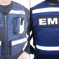 EMS vest in navy blue with reflective stripes and lower pockets, Contra Costa Fire Vest