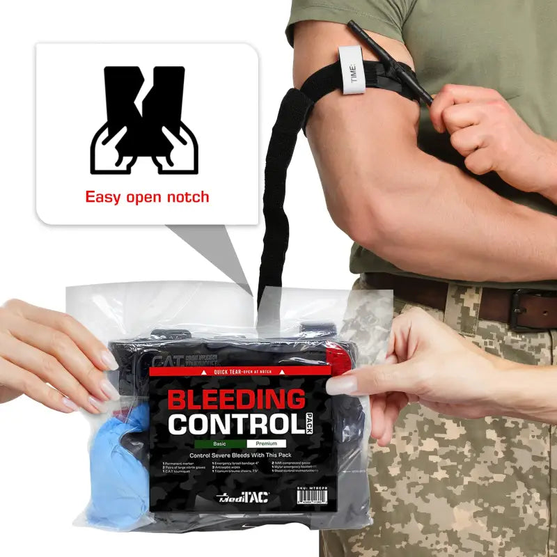 Basic Bleeding Control Kit for First Responders and Firefighters in emergency situations