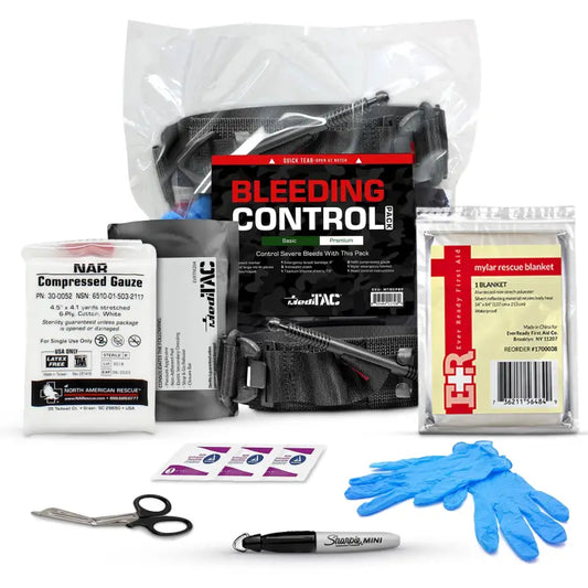 Basic Bleeding Control Kit for first responders and firefighters to manage bleeding emergencies