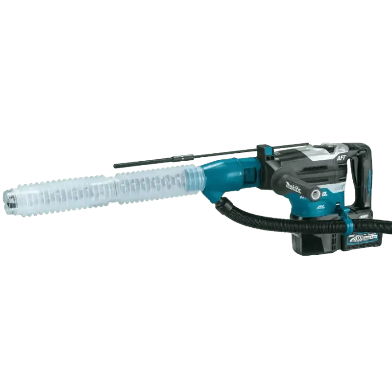 Cordless Makita GRH05M1 XGT® Brushless AVT® Rotary Hammer with dust collection attachment