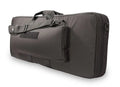Black padded discreet rifle case with handles and pockets for covert operations
