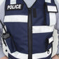 Navy blue CSEPP Reflective Vest with reflective stripes, front zipper, and radio pocket