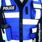 Blue and white CSEPP Reflective Vest with multiple pockets and radio pocket for safety