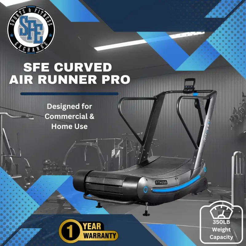 Curved Air Runner Pro treadmill with digital display for first responders and firefighters